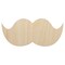 Mustache Solid Unfinished Wood Shape Piece Cutout for DIY Craft Projects